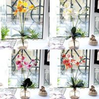 Fleurs décoratives couronnes 33 Orchidées artificielles orchidées de papillon de mariage maison bricolage fausse fête de décoration flores de soie g1z0