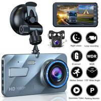 4" 2.5D HD 1080P Dual Lens Car DVR Video Recorder Dash Cam Smart G-Sensor Rear Camera 170 Degree Wide Angle Ultra HD Resoluti283P