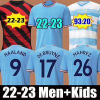 Camisa de futebol Man Manchester 22 23 City HAALAND GREALISH STERLING FERRAN DE BRUYNE FODEN BERNARDO 2022 2023 camisetas de futebol masculino + infantil conjuntos uniformes