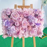 Paneles de pared de flores de rosa de seda aritificial Flores de decoración de pared para boda Baby Shower Fiesta de cumpleaños Fotografía