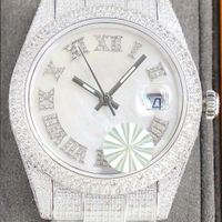 Full Diamond Mens Watch mechanische Automatik Uhren Sapphire 40mm Gurt Diamond Stahl Ladies Mode Armband Armband Montre de Luxe