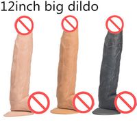 12 inch enorme dildo super grote dildo sex speelgoed voor vrouwen realistische zwarte dildos vrouwelijke masturbator enorme penis dick dong2885