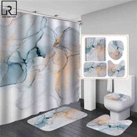 Beaux rideaux de douche modernes 3D SALLE DE SALLE DE SALLE SETT
