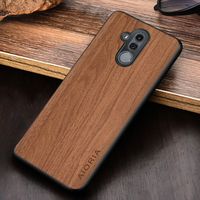 Cases For Huawei Mate 20 Lite Pro coque simple design lightweight wood pattern pu leather Cover case