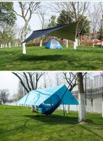 Auvent de la canopée extérieure ombrage des tentes simples de pluie décorations de jardin 210T polyester tissu revêtu en argent