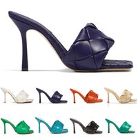 Lido Slide Sandalo Luxury Designer Slides Slifori Fulla High Leather Sandals Sandals Solca di gomma Acido Wisteria Acido turchese