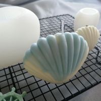 Herramientas artesanales 3D Cáscara de vela Molde Hecho a mano Hecho a mano Maquillaje Seashell Moldes de yeso con perfumado Molde de silicona de silicona Jabón