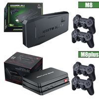 M8 Plus и видеоигры -консоли 2.4G Беспроводной контроллер 10000 Game 64GB Retro Handheld Console с беспроводными играми палка