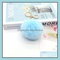 Key Rings Jewelry 2021 Fashion Creative Models Imitating Rabbit Artificial Fur Ball Hanging Chain Pendant Lage Ornaments Drop Delivery Zka2E
