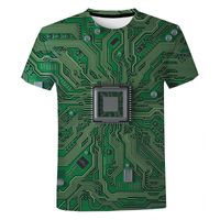 Men&#039;s T-Shirts Computer CPU Electronic Chip 3D T-shirt Harajuku Graphic Printed Men Women Fashion Casual Short Sleeve Oversized Tops
