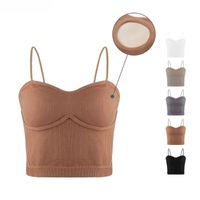 Camisoles & Tanks Seamless Vest Underwear Fixed Sexy Bra Sling Short Suspenders Tube Top Base Beautiful Back Retro Clothes With Ches