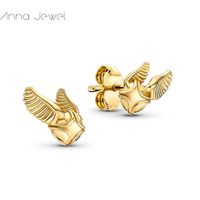 magic jewelry 925 Sterling silver couples Golden Snitch Stud designer Earrings for women men girls boys Valentine day birthday2934