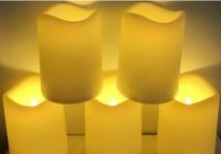 Kaarsen Inrichting Thuis Tuin 6 stks / partij 3x4 inch Flameless Plastic Pijler LED-licht met timerlichten Batterij-bediende kaars Een Qylruz Drop D