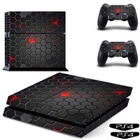 Custom Black Red Cool New PS4 Skin Decal Aufkleber für PlayStation4 -Konsole und 2 Controller Skins179o