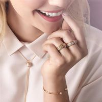 Piage Ring bezit Series Rose Extreem 18K Gold vergulde sterling zilveren luxe sieraden roteerbare bruiloftsmerk designer ringen 343d
