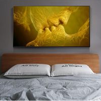 Paintings Golden And Black Love Kiss Oil Painting On Canvas Posters Prints Cuadros Wall Art Pictures For Home Bedroom Living Room
