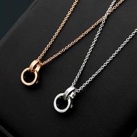 Luxury fashion brand 2019 new Titanium steel whole B letter double ring diamond necklace for women charm couple love necklace296J
