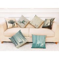 Cushion Decorative Pillow Zeroomade Nordic Jungle Deer Cotton Linen Cushion Covers Morden Elk Decorative Thorw Pillowcases For Home Sofa Bed