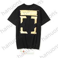 Clothing T-shirt Off Men's T-shirts Gilded Tape Arrow Couple Summer Round Neck Loose Short Sleeve T-shirtprinted Print Letter x Back
