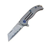 Mini Keychain Folding Knife VG10 Damascus Steel Blade TC4 Ti...