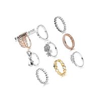FAHMI 100% Silver Bow Ring Daisy Charm Heart-shaped Ring 18K Gold Bee Original Hive Hollow Geometric Zircon Rose Gold Ring182Q
