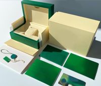 2022 Wysokiej jakości luksusowe zegarek Zielone papiery zegarki prezentowe pudełka Skórzane torby karta 0,8 kg na torebkę certyfikat