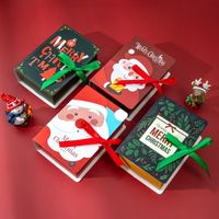 Gift Wrap 4Pcs Christmas Candy Boxes Book Shape Merry Santa ...