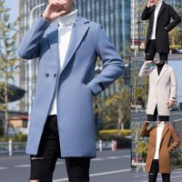 Herren Trench Coats Männer mach einzelne Knopf koreanische Herbst Winter Dicke schlanke Windbreaker Streetwear Plus Größe Herrenbekleidungsmänner