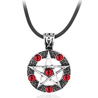 Hanger kettingen bovennatuurlijke serie pentagram ketting met touwketen Dean Winchester ster Silver Plated Red Crystal Jewelry265V