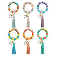 Keychains Mixed Color Silicone Beads Keychain For Women Acce...