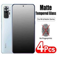 4Pcs Matte Tempered Glass for Redmi Note 10 9 8 7 Pro Froste...