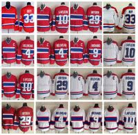 Vintage Hockey Jerseys 4 Jean Beliveau 9 Maur Richard 10 Guy Lafleur 29 Ken Dryden 33 Patrick Roy Retro Classic Jersey Red White Stitched Shirts
