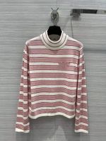 Tricot de tricots féminins 2022 Collier de support d'automne à manches longues imprimées haut de gamme jacquard pullants de créateur de femmes pull 0616-17