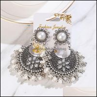 Dangle Chandelier Earrings Jewelry Luxury Sier Color Flower Gypsy For Women Orecchini Retro Pearl Tassel Beads Drop Delivery 2021 Vyvnm