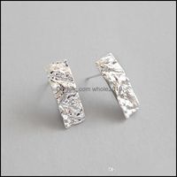Stud Earrings Jewelry 100% Genuine 925 Sterling Sier For Women Geometric Rec Irregar Earring Fine Gifts Yme180 Drop Delivery 2021 H9Upn