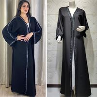 Ethnic Clothing Abaya Muslim Women Long Cardigan Open Kimono...