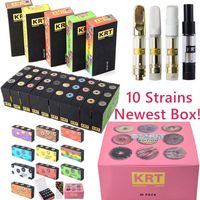 Новейшая коробка KRT Atomizers Vape Cartridges Упаковка 0,8 мл 1 мл керамических тележек пустые 510 резьба Электронные сигареты 10 штаммов испаритель