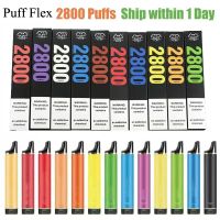 Puff Flex 2800 Puffs Einweg -Vape -Pod -Zigaretten -Gerät 1500mAh Batterie 10 ml vorgefüllte Patrone Vapes Stift gegen Knall xxl Puffbars Puffbar Plus Plus