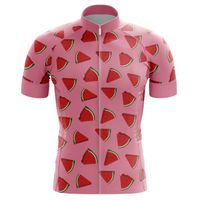 Men&#039;s T-Shirts Cool Watermelon Cycling Jersey Men Bike Short Sleeve Shirt Moisture Wicking Bicycle Sports Clothing Round Neck