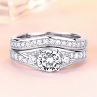 Top quality 30 piece Sparkling Cubic Zirconia Anniversary Wedding rings set for women Engagement Ring Bridal Sets 925 Sterling Sil240Q