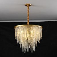 Candeliers modernos de luxo de luxo Tassel iluminação sala de estar quarto americano estilo pendente lâmpada de ouro preto lâmpada