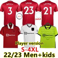 S-4xl 22 23 Manchester Sancho Soccer Jerseys Varane Bruno Fernandes Rashford Pogba United Jersey Kids Man Woman Football camisa TELLES 2022 2023 Fãs Player Equipment
