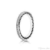 NEW 925 Sterling Silver Full CZ Diamond RING LOGO Original Box for Pandora Wedding Ring Engagement Jewelry Rings for Women Girls225T