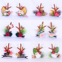 Hair Accessories 2 Pcs/set Holiday Gifts Party Fairy Antler Clip Christmas Print With Clips For Girls Bows Pins