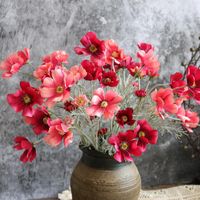 Fiori decorativi ghirlande artificiali da 60 cm Cosmos rosso fiore cinese anno vacanza casa decorazioni decorazioni ornamenti Terrazza pentola
