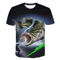 Camiseta gráfica de pesca de verano para hombres moda de estilo casual de estilo natural camiseta 3d estampado deportivo manga corta 220712