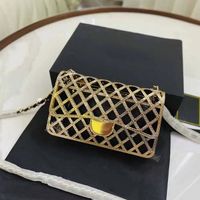 SW Mini Flap Glitter Designer Bag Golden Metal Diamond Quilting Composite Bag Handbags Gold-Tone Chain Hardware Lambskin Liner Zip French Handbag Designers Women