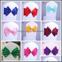 Sashes Chair Ers Home Textiles Garden Elastic Wedding Er Sash Bands Birthday Party Buckle Spandex Bow Tie Backs Props Decoration Dbc Drop