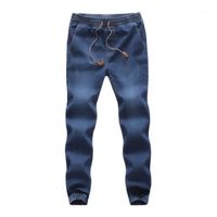 Pantalon de jeans Business Slim Fit Business Cotton Cotton Elastic Draw String élastique