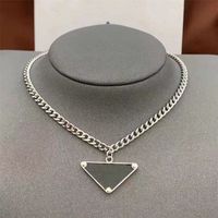 Inverted triangle designer necklaces for men women thick chain luxury necklace pendant diamond silver gold black white punk hip hop mens pendants designer jewelry